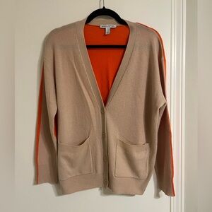 Autumn Cashmere colorblock cardigan sweater, size S.